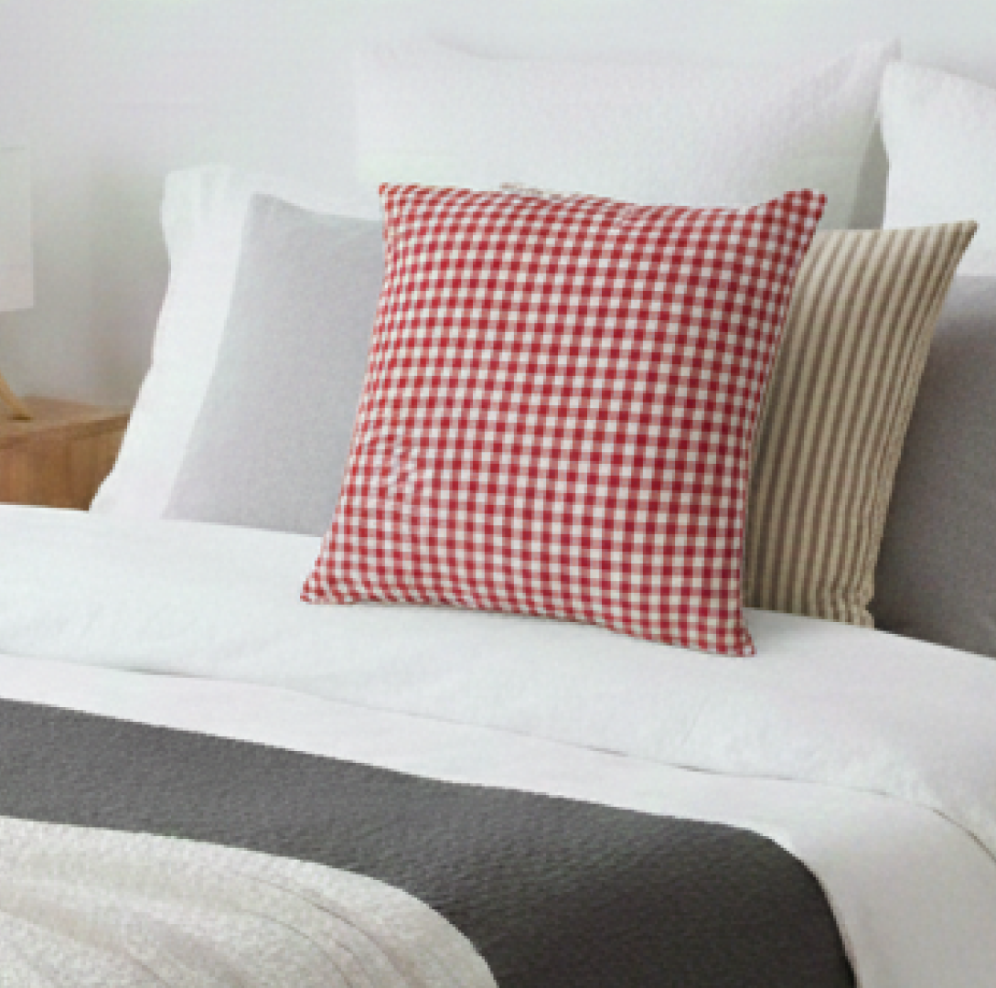 Gingham Christmas Cushion