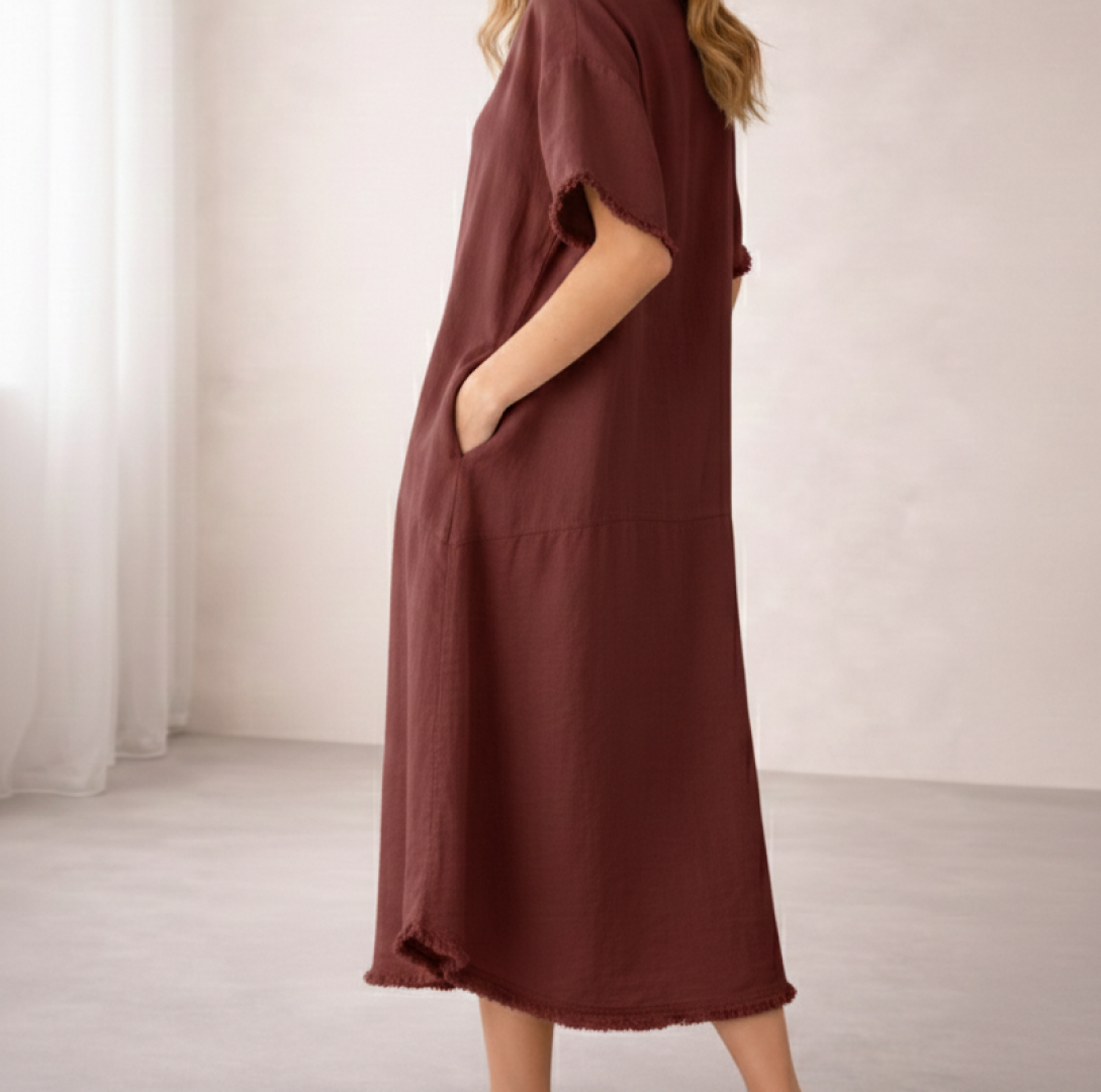 Hazel Dress - Brandy - Short Sleeve