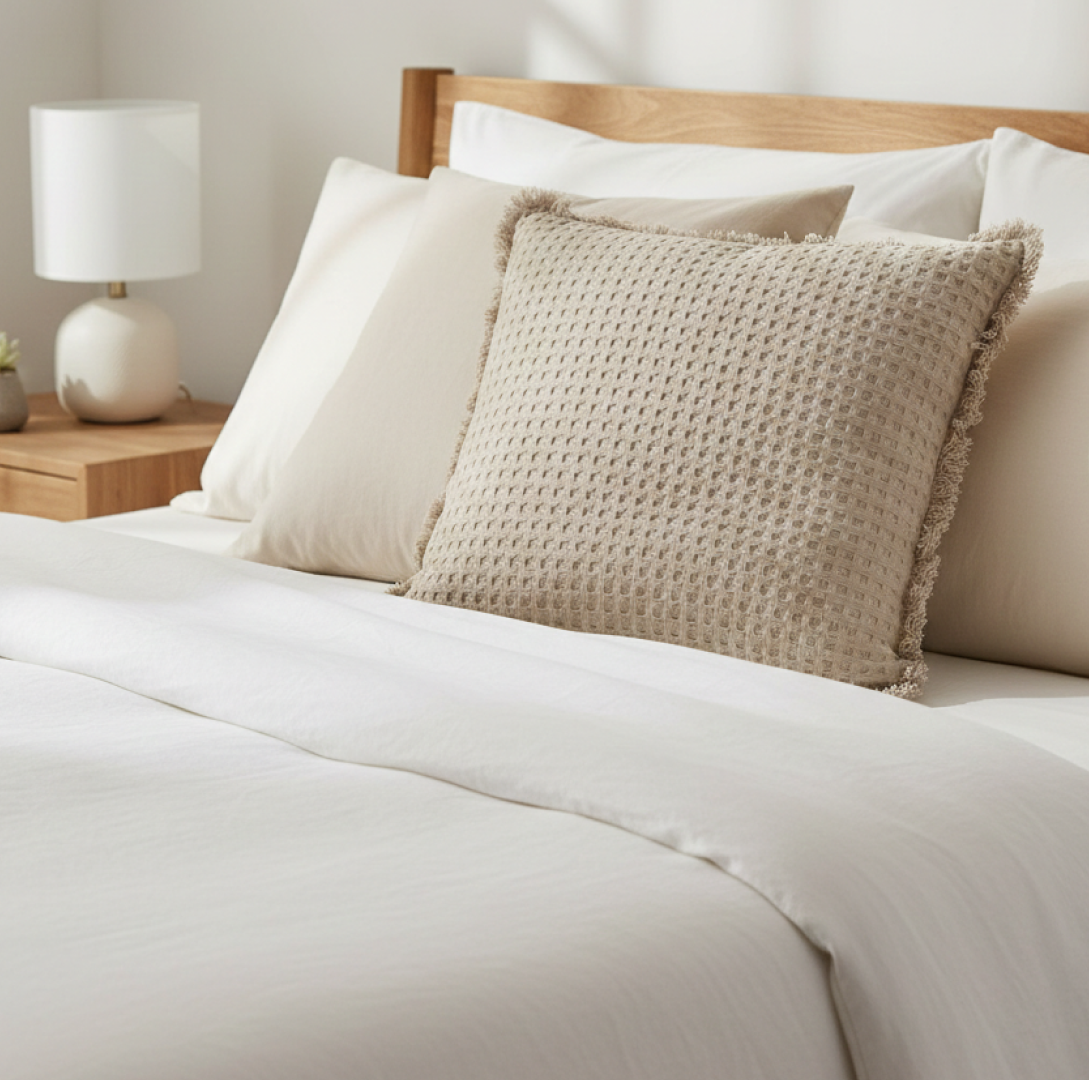 Charlotte Waffle Cushion Natural
