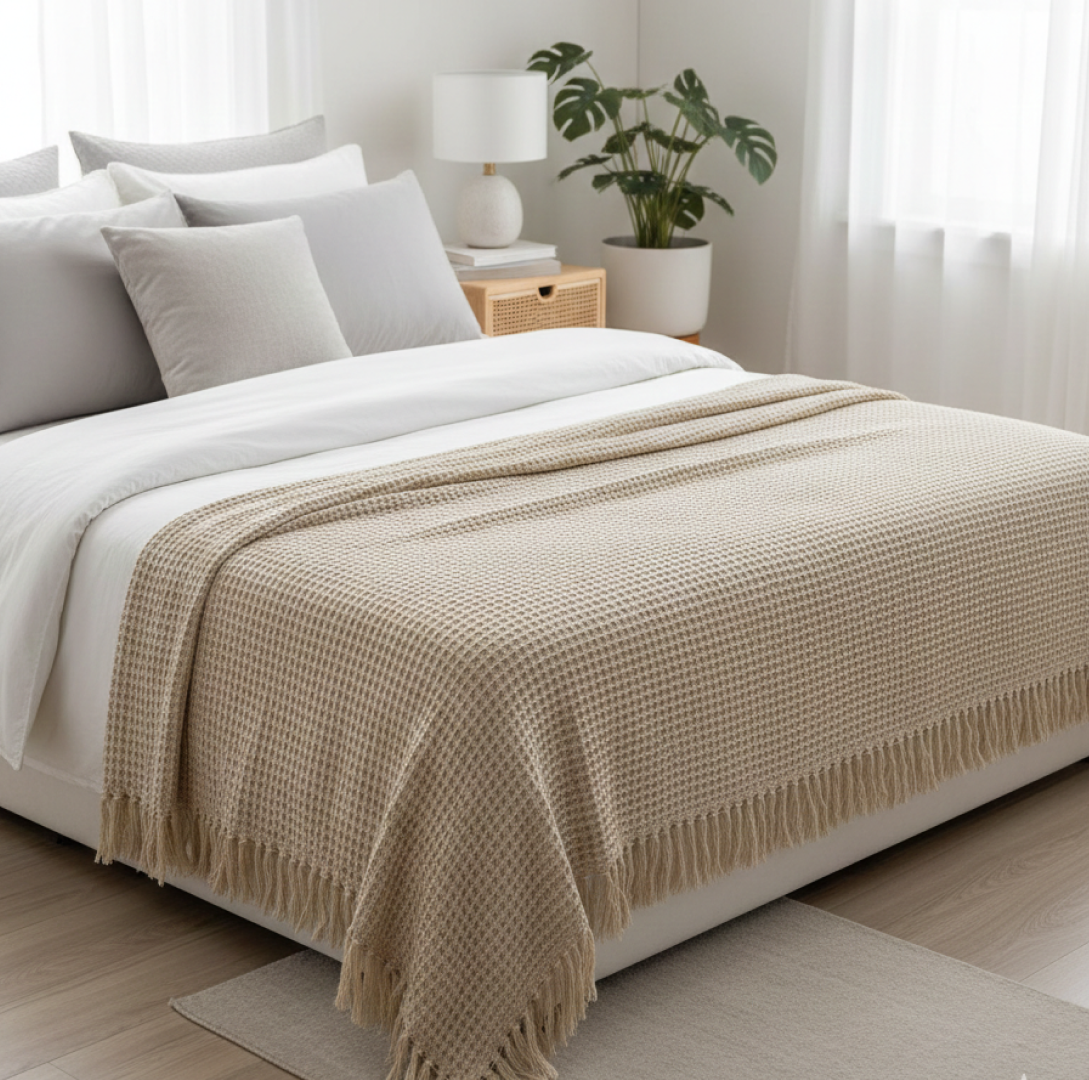 Charlotte Waffle Throw Natural