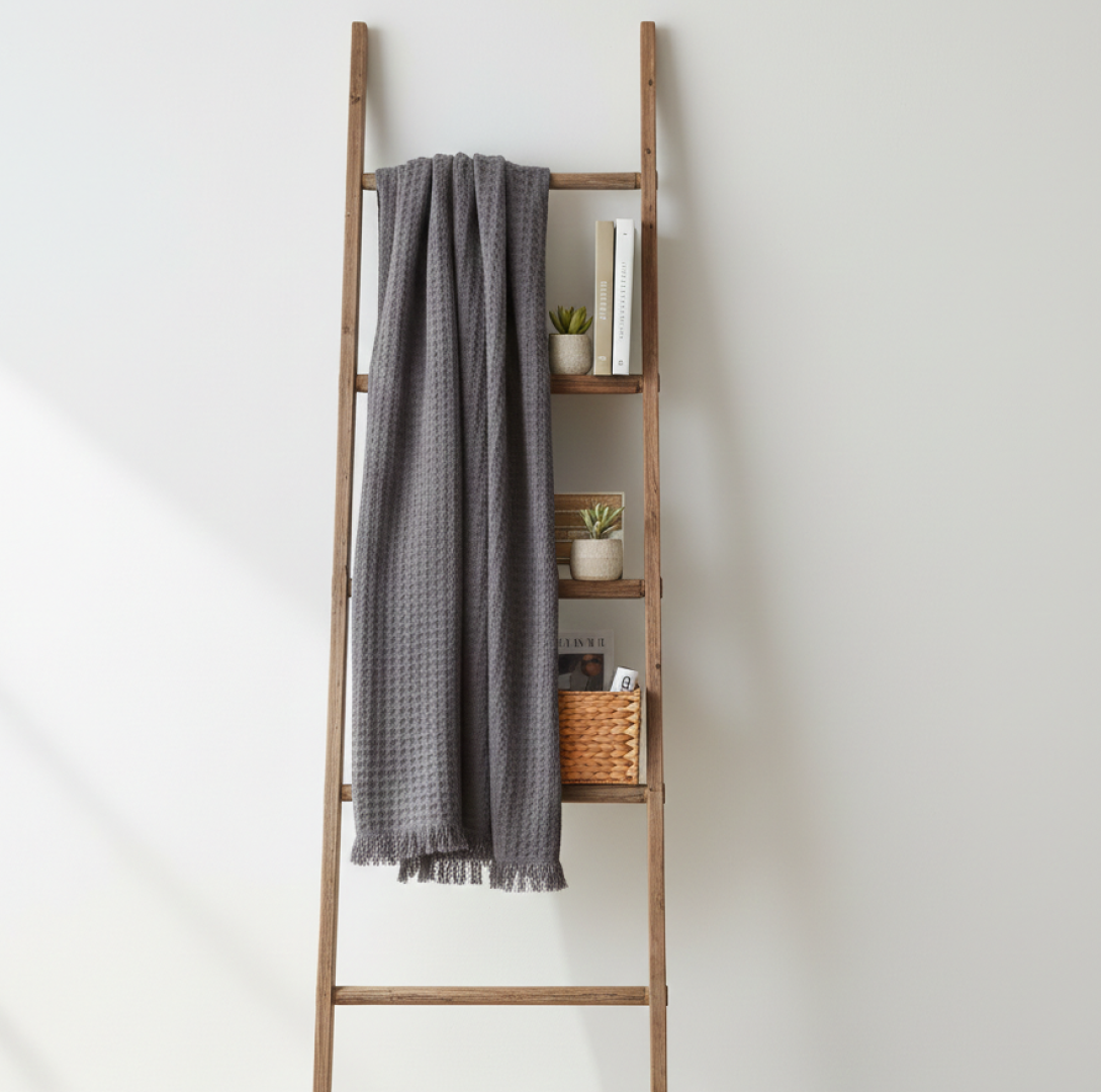 Charlotte Waffle Throw grey