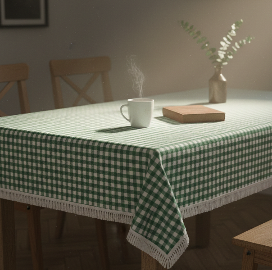 Gingham Christmas Table Cloths Jolly Green