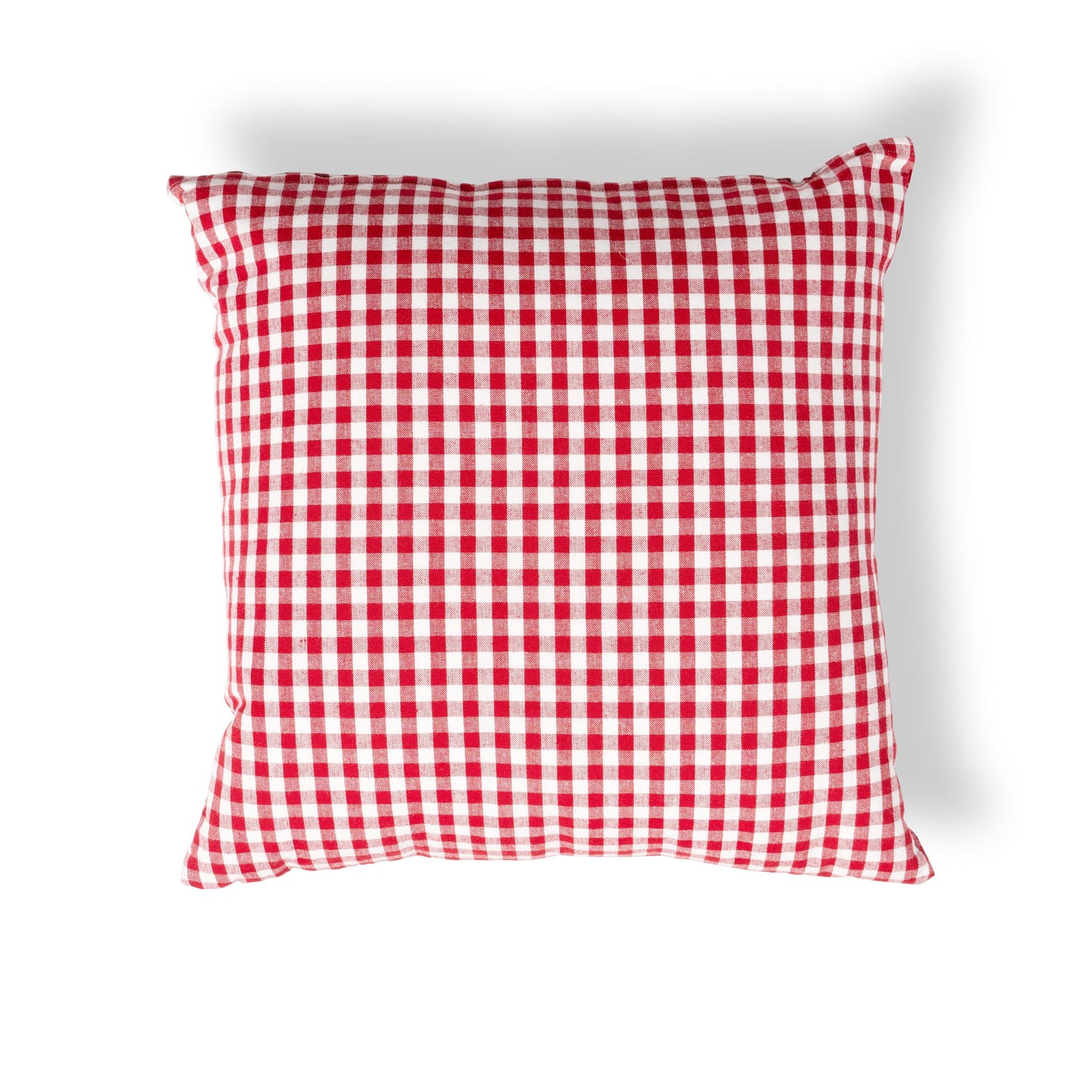 Gingham Christmas Cushion - Berry Red