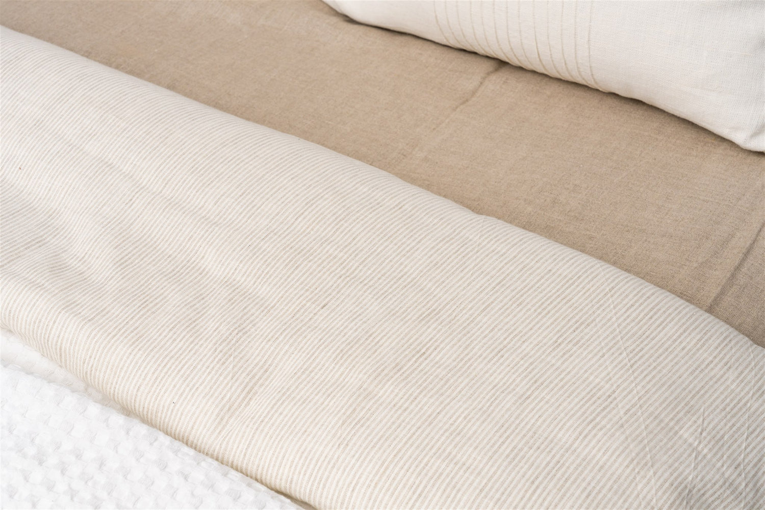 Olivia Natural Stripe Duvet Set