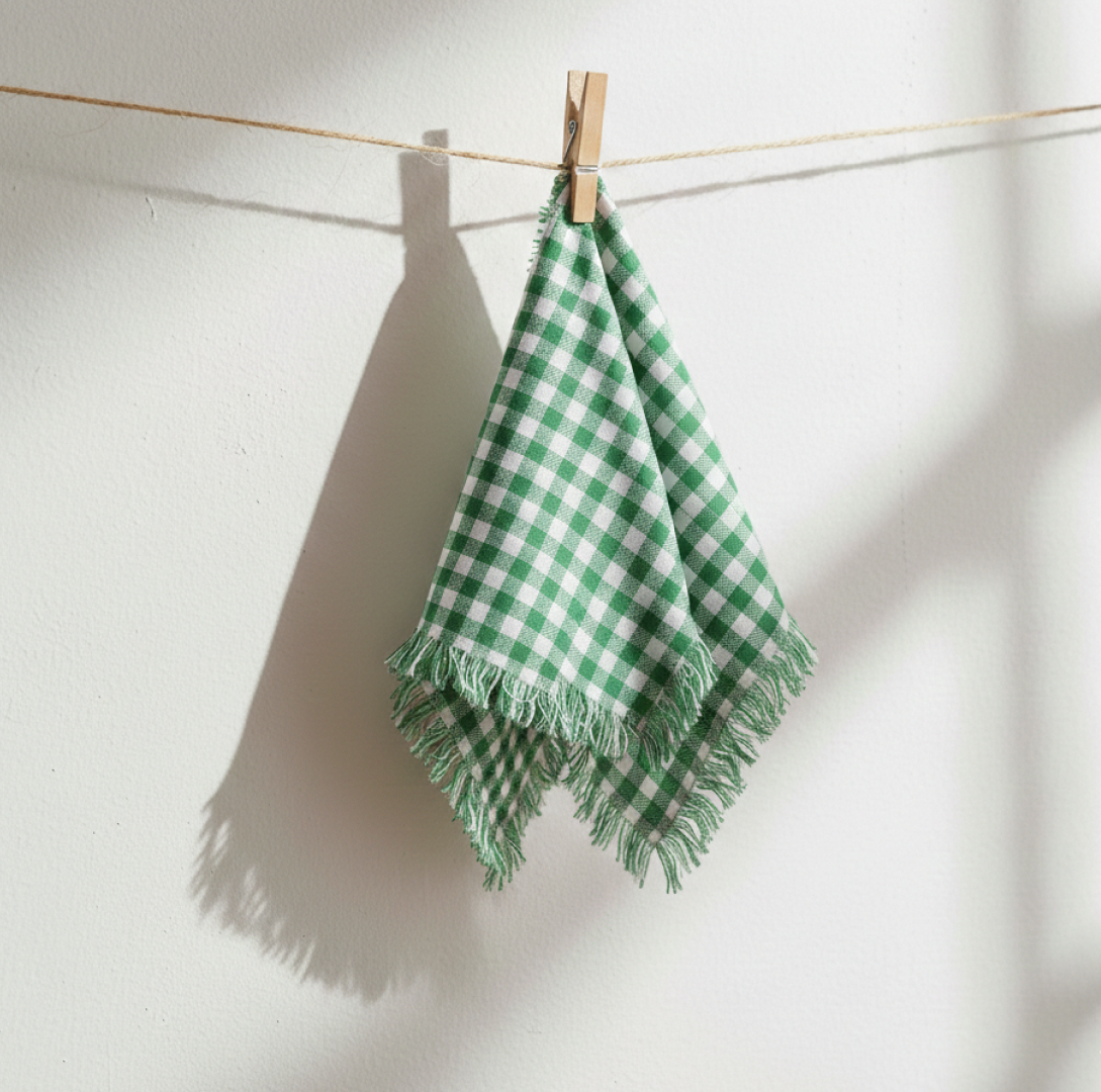 Gingham Christmas Napkins Jolly Green