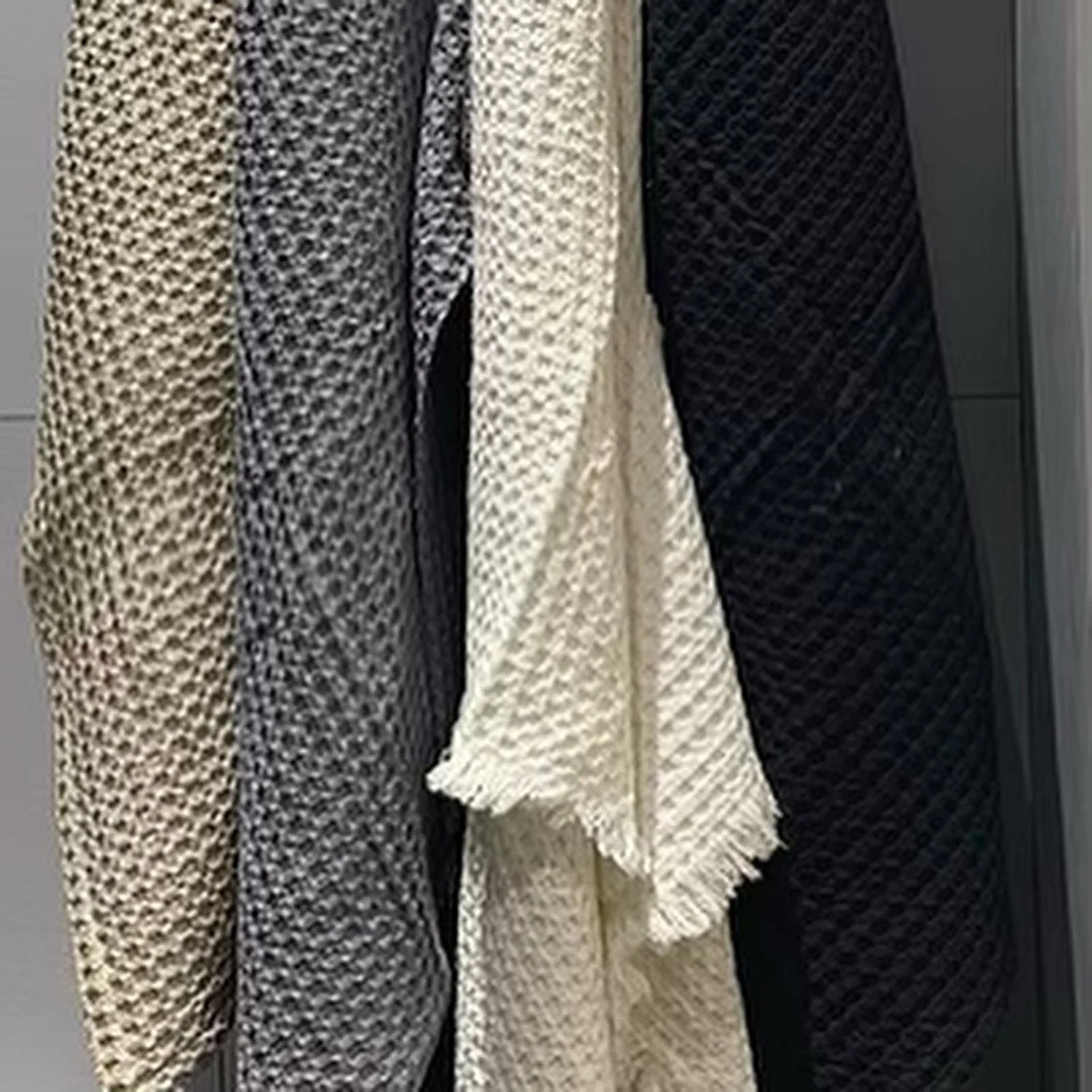 Charlotte Waffle Throw Black