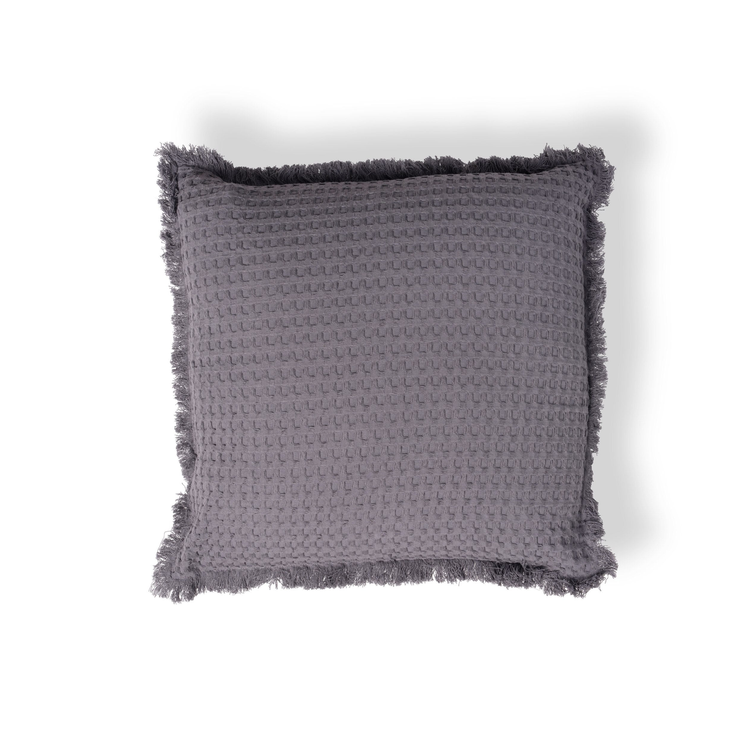 Charlotte Waffle Cushion Grey