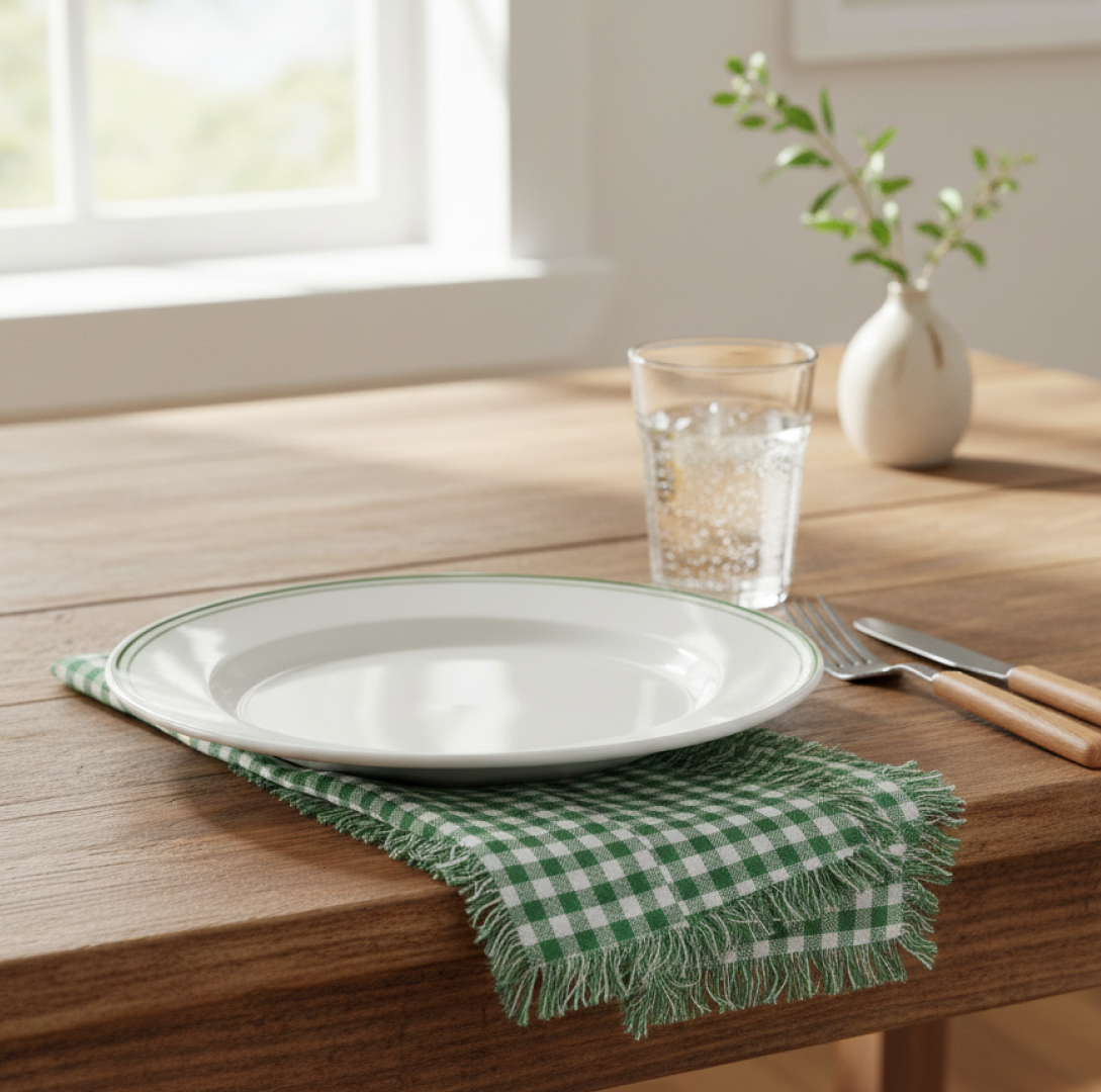 Gingham Easter Napkins Jolly Green