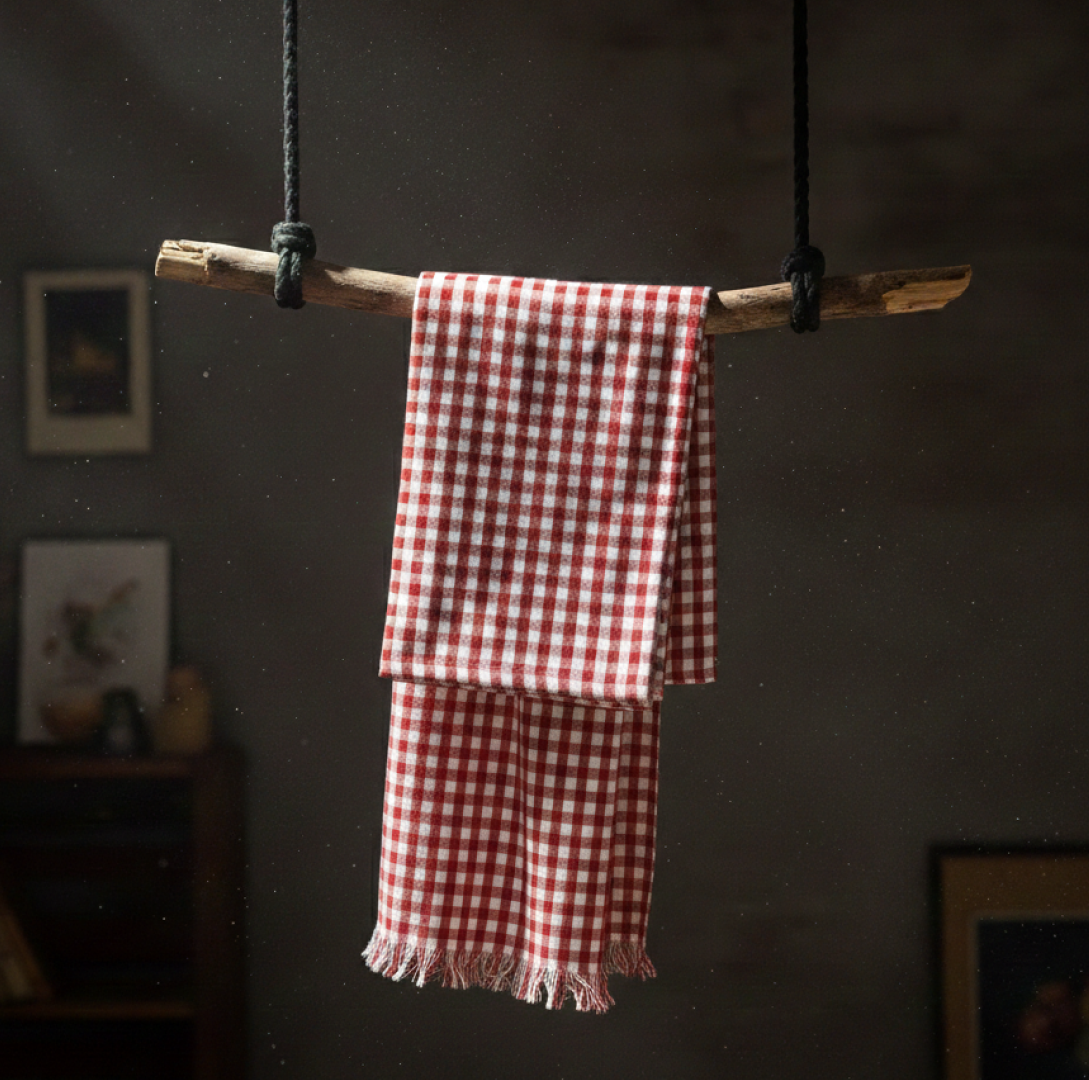 Gingham Christmas Table Cloths Berry Red