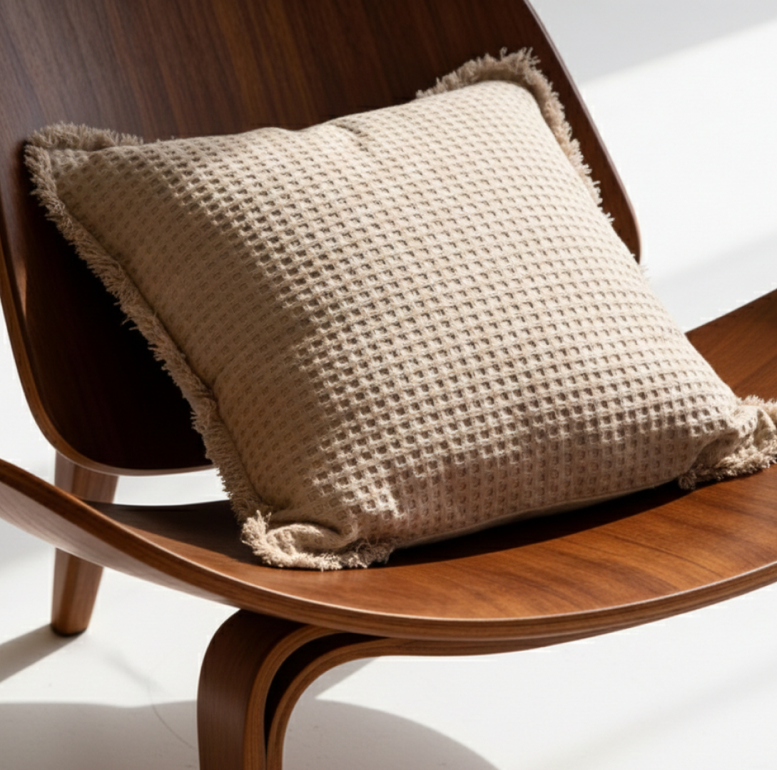 Charlotte Waffle Cushion Natural