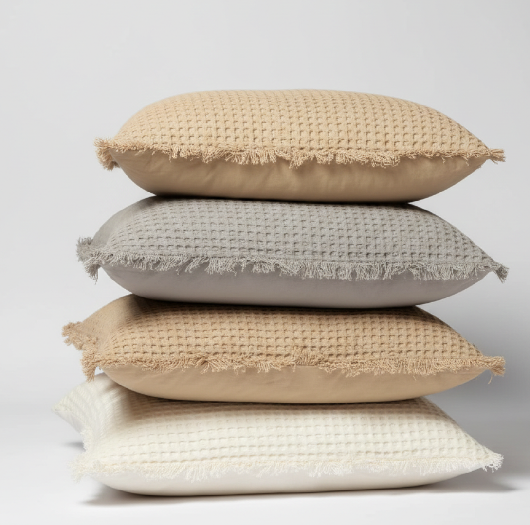 Charlotte Waffle Cushion Natural
