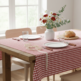 Gingham Christmas Table Cloths Berry Red