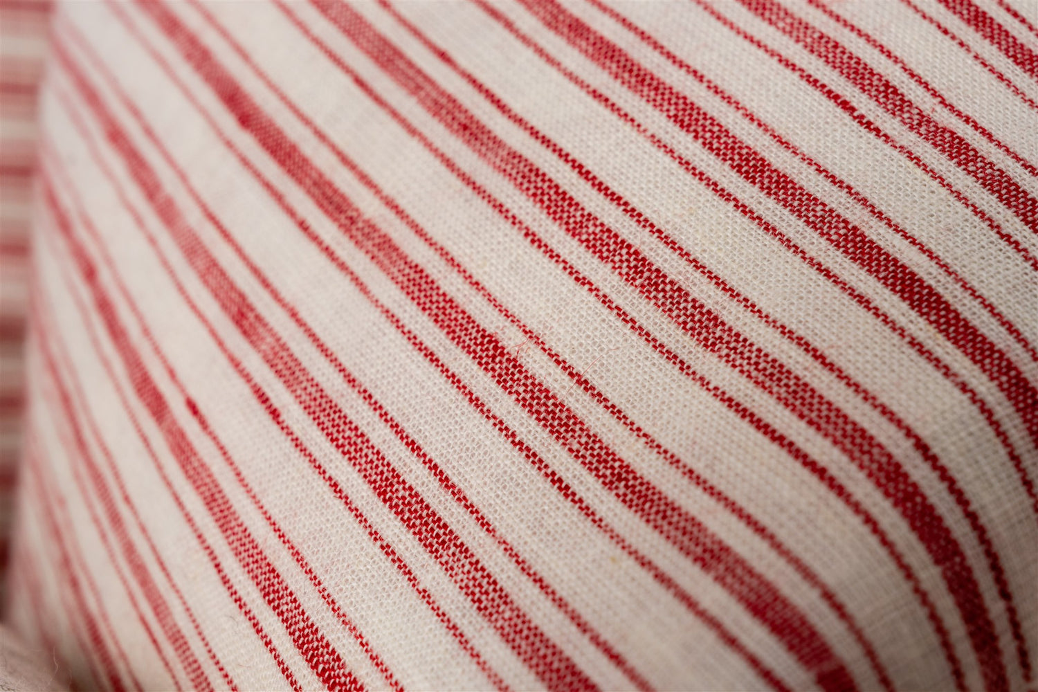 Darcy Striped Cushion - White/Red