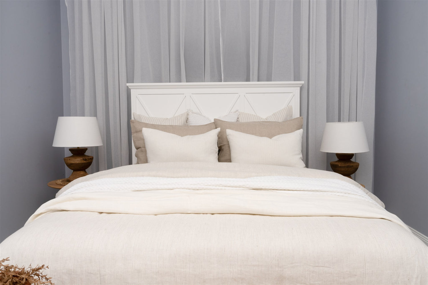 Olivia Natural Stripe Duvet Set