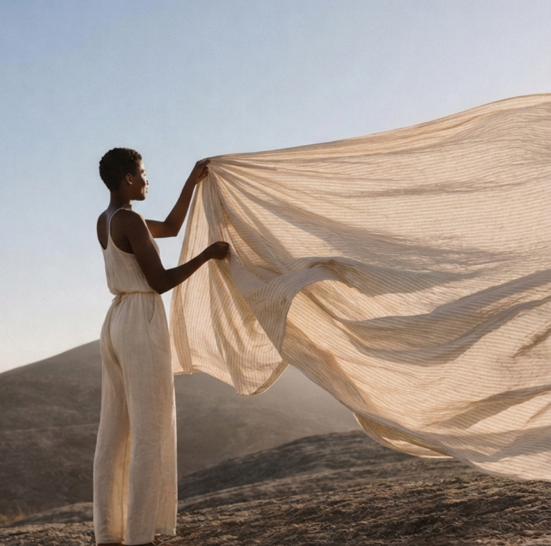 Olivia Natural Stripe Duvet Set