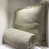 Charlotte Waffle Cushion - Grey