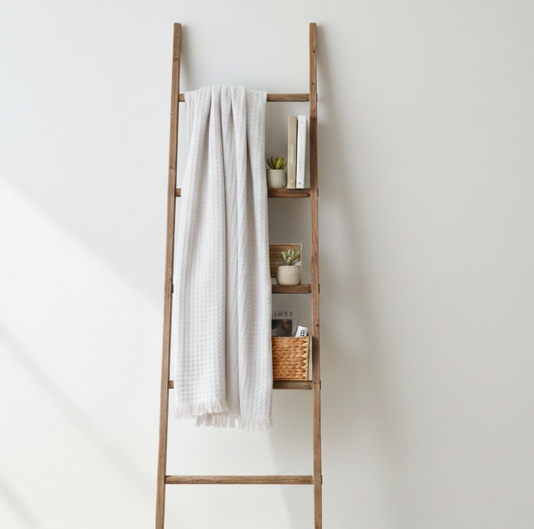 Charlotte Waffle Throw White