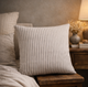Darcy Striped Cushion White Grey